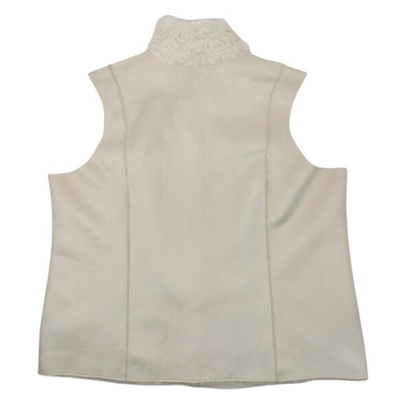 Coldwater Creek Women's Size 2X Cream Swirl Fully Reversible Faux Suede Vest - Picture 5 of 9